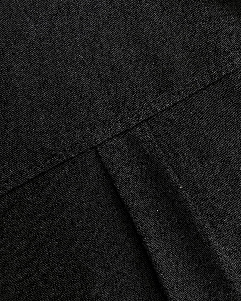 Contrast Sequin Long Sleeve Jacket Top Button Front Raw Hem Loose Fit Shacket