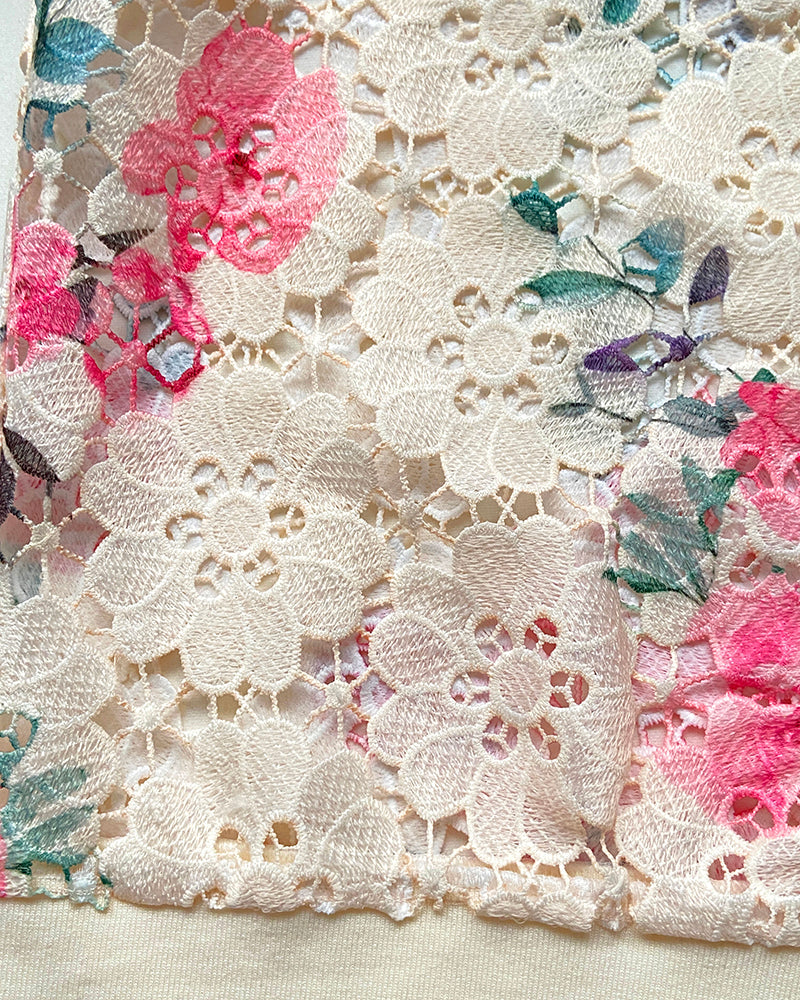 Floral Print Zip Up Water-Soluble Lace Baseball Coat Casual Hollow-out Bomber Crop Jacket