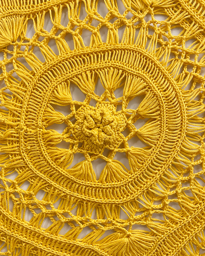 Boat Neck Batwing Sleeve Hollow-out Casual Top Asymmetrical Scallop Hem Crochet Pattern Cover Up