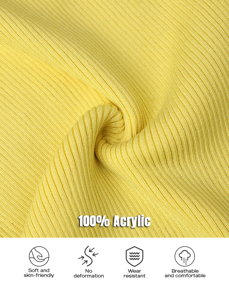 Crewneck Half Zipper Flap Detail Knit Sweater Long Sleeve Slim Fit Ribbed Pullover Top