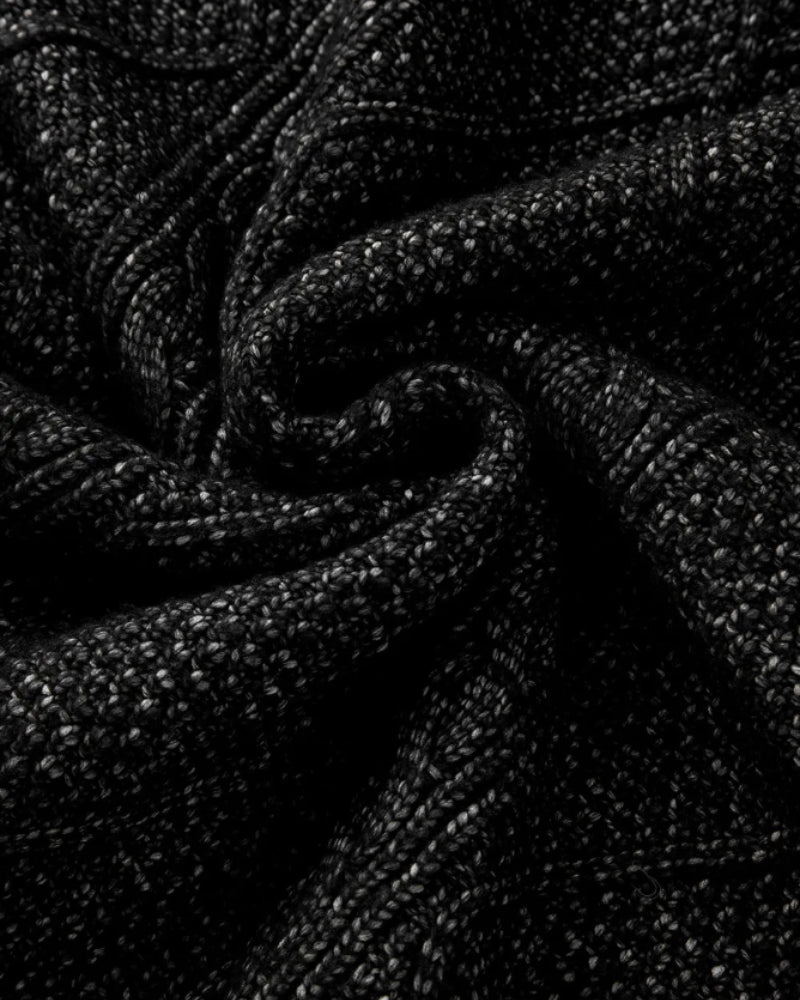 Round Neck Long Sleeve Drop Shoulder Pullover Sweater Casual Loose Fit Cable Knit Mid Length Sweater